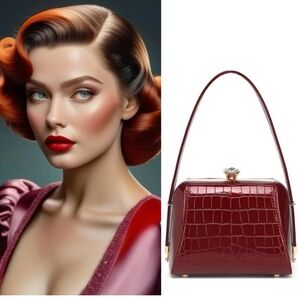 Retro Candace Christian Crocodile-Embossed Handbag